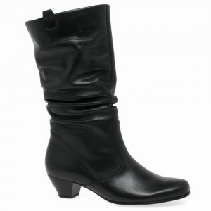 Bottes Hautes Gabor Rachel Leather Wide Fitting Femme Noir | IUDR-64258