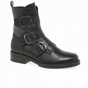 Bottines Gabor Home Biker Boots Femme Noir | UGBD-82375