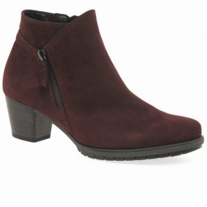 Bottines Gabor Olivetti Zip Fastening Femme Rouge Foncé | QWNM-28365