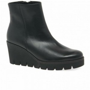 Bottines Gabor Utopia Chunky Wedge Heel Femme Noir | ZHCV-01487