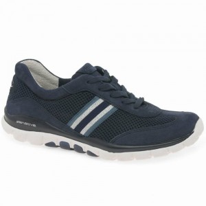 Chaussures de Sport Gabor Helen Sports Femme Bleu Argent | OHJW-13496