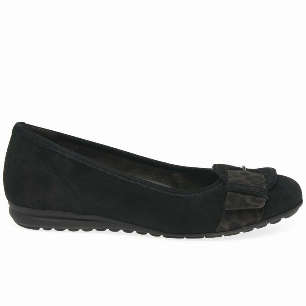 Ballerine Gabor Sapphire Femme Noir | JQZU-96045