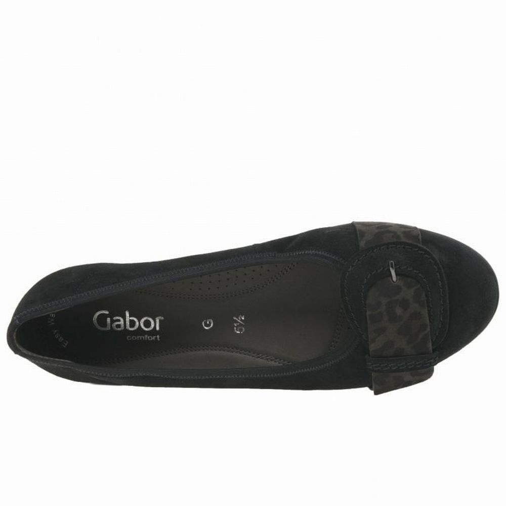 Ballerine Gabor Sapphire Femme Noir | JQZU-96045