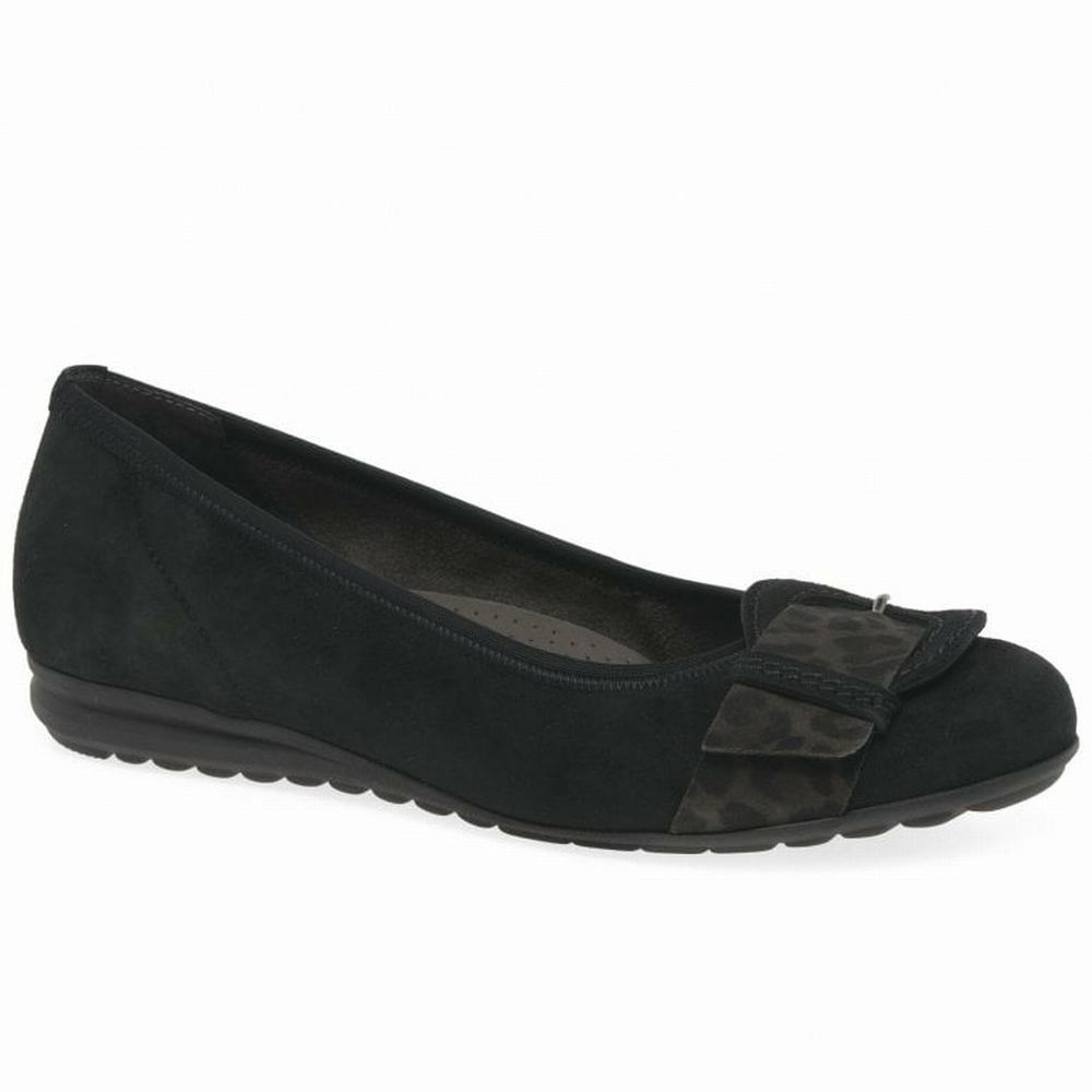 Ballerine Gabor Sapphire Femme Noir | JQZU-96045