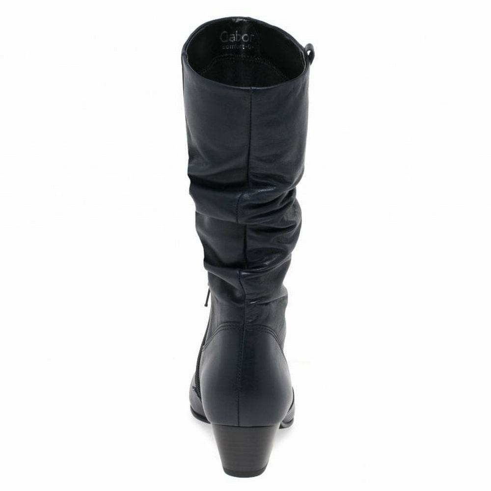 Botte Hiver Gabor Rachel Leather Wide Fitting Boots Femme Noir | CXUE-47859