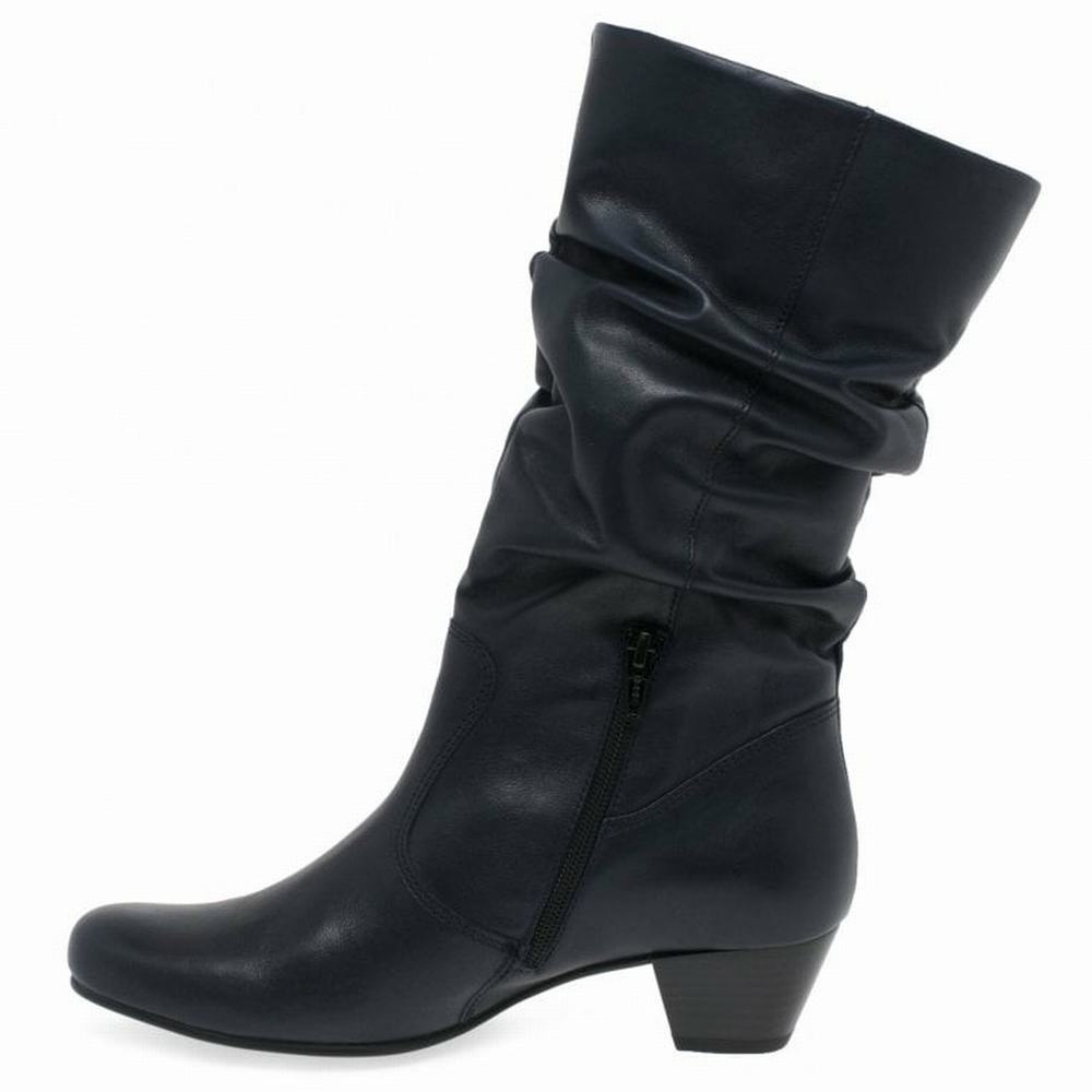 Botte Hiver Gabor Rachel Leather Wide Fitting Boots Femme Noir | CXUE-47859