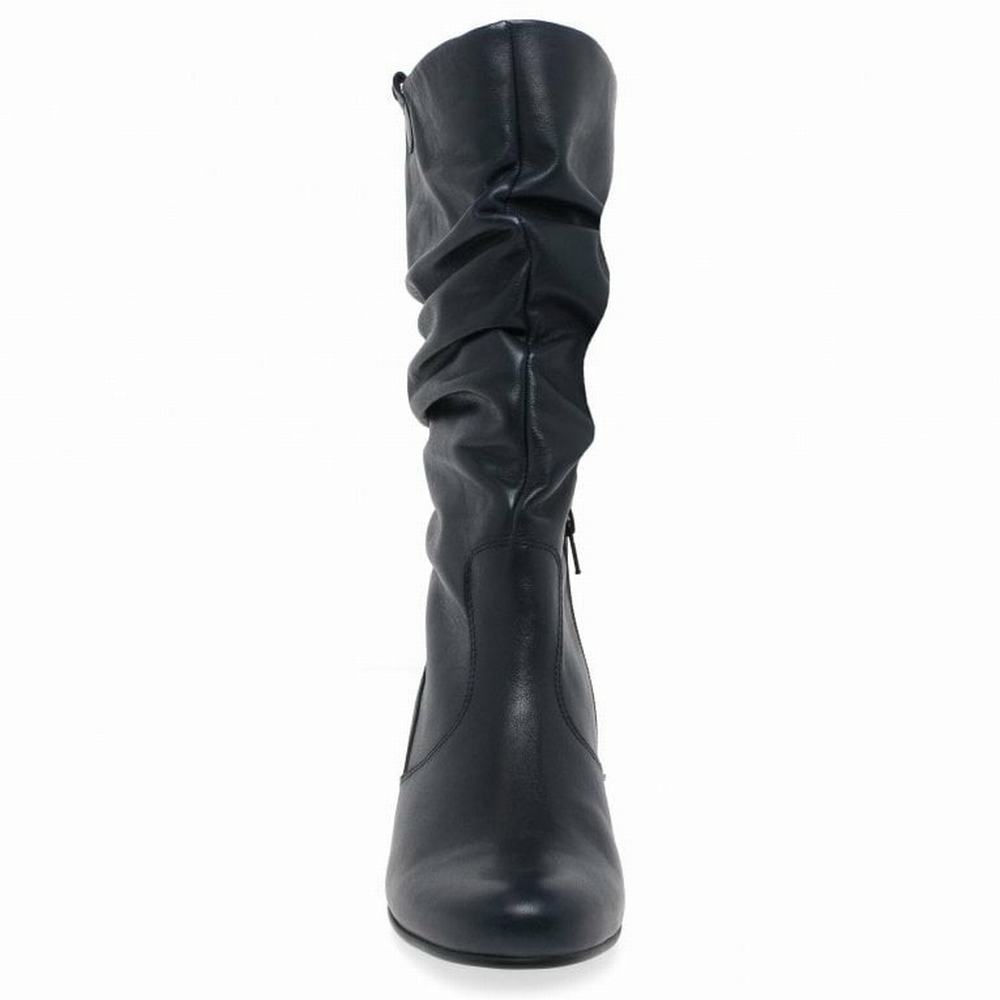 Botte Hiver Gabor Rachel Leather Wide Fitting Boots Femme Noir | CXUE-47859