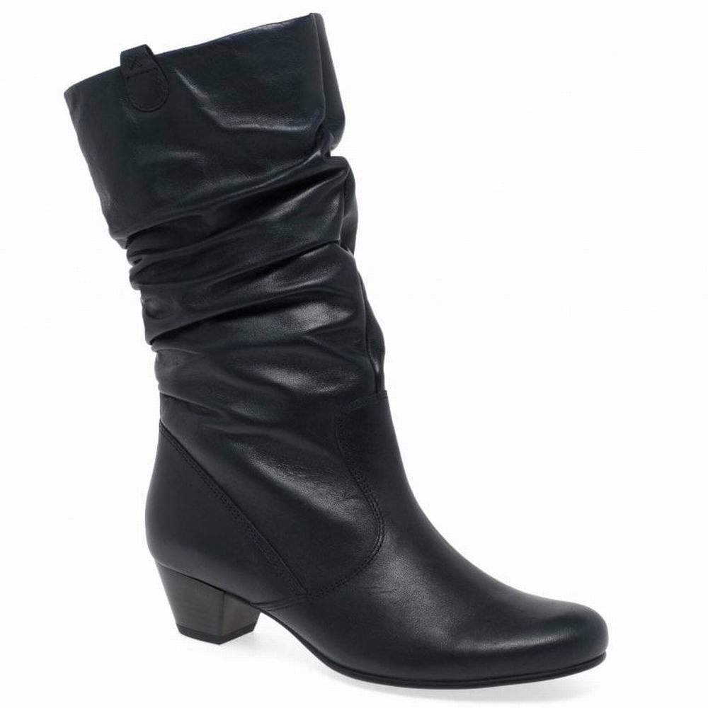 Botte Hiver Gabor Rachel Leather Wide Fitting Boots Femme Noir | CXUE-47859