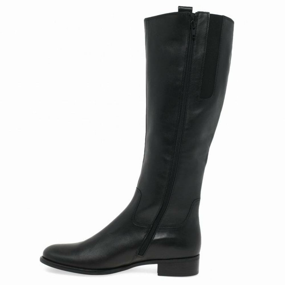 Bottes Hautes Gabor Brook M Medium Calf Fitting Femme Noir | GKCL-27085