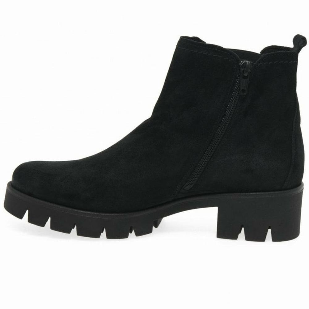 Bottines Gabor Bodo Suede Femme Noir | GRYJ-46195