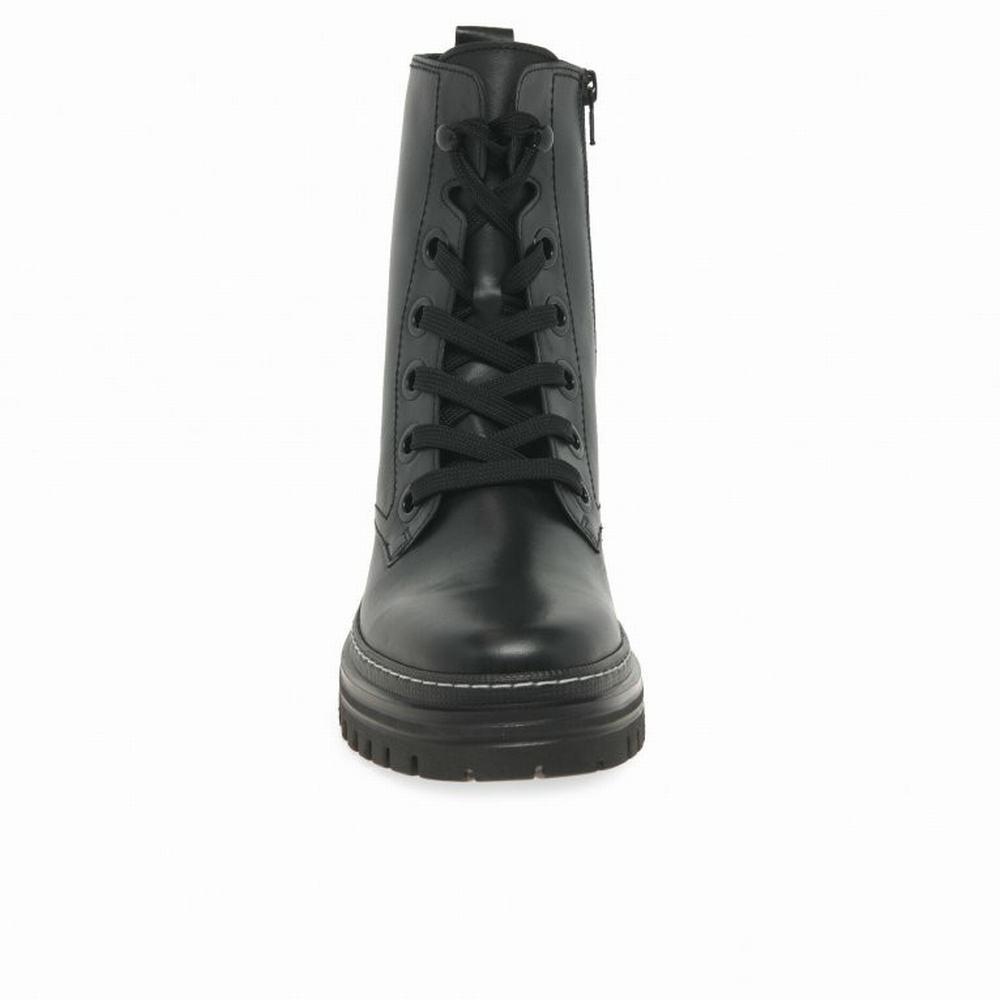 Bottines Gabor Genoa Military Boots Femme Noir Blanche | XUKS-17968