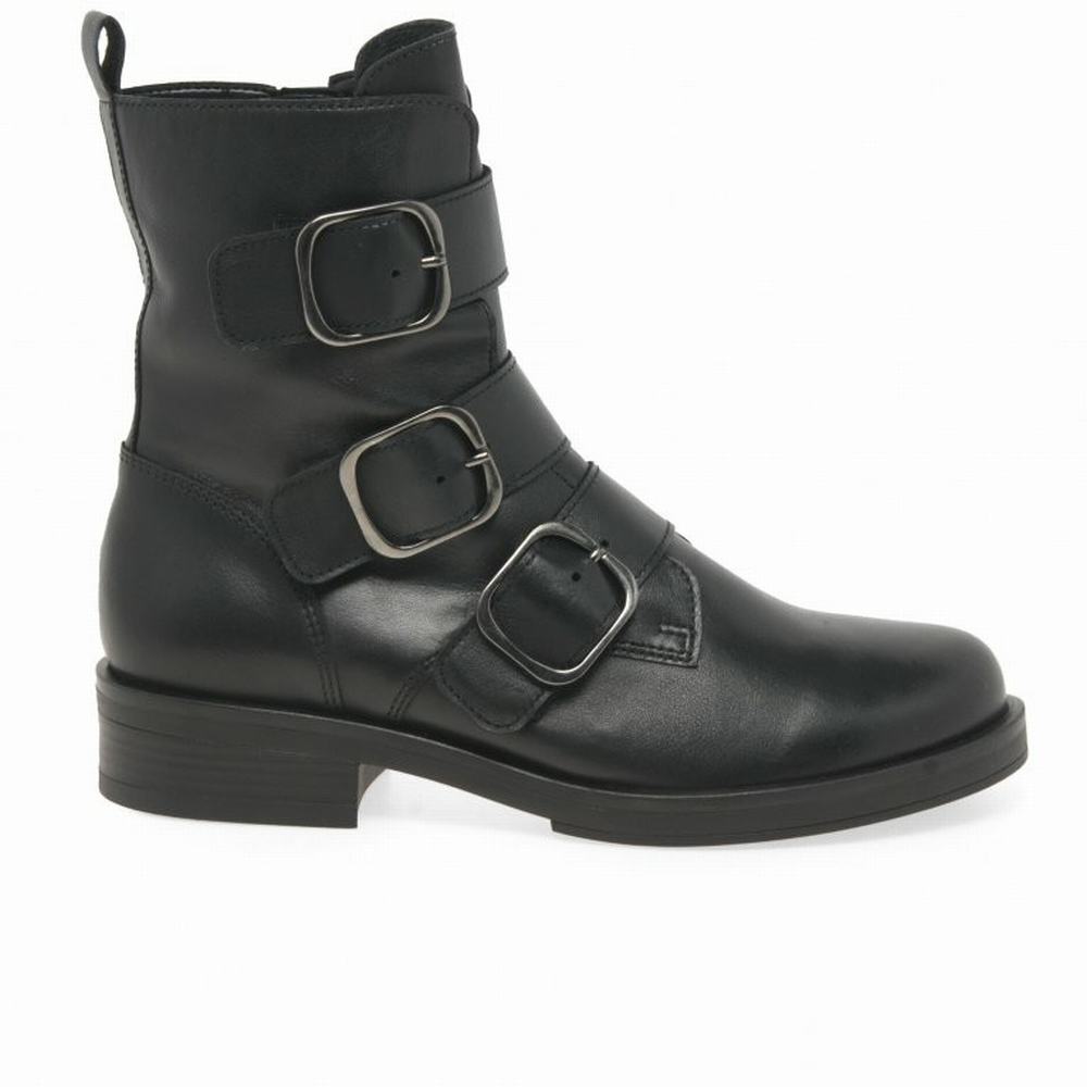 Bottines Gabor Home Biker Boots Femme Noir | UGBD-82375