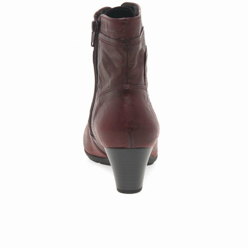 Bottines Gabor National Femme Rouge Foncé | VQJR-62053