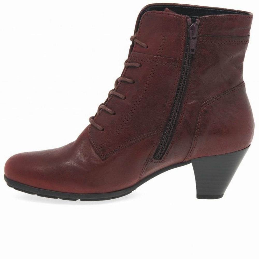 Bottines Gabor National Femme Rouge Foncé | VQJR-62053