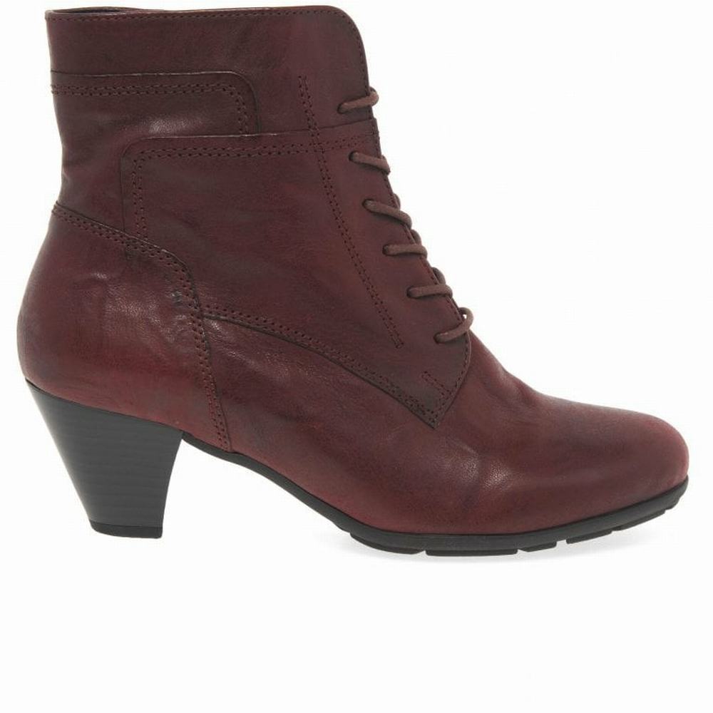 Bottines Gabor National Femme Rouge Foncé | VQJR-62053