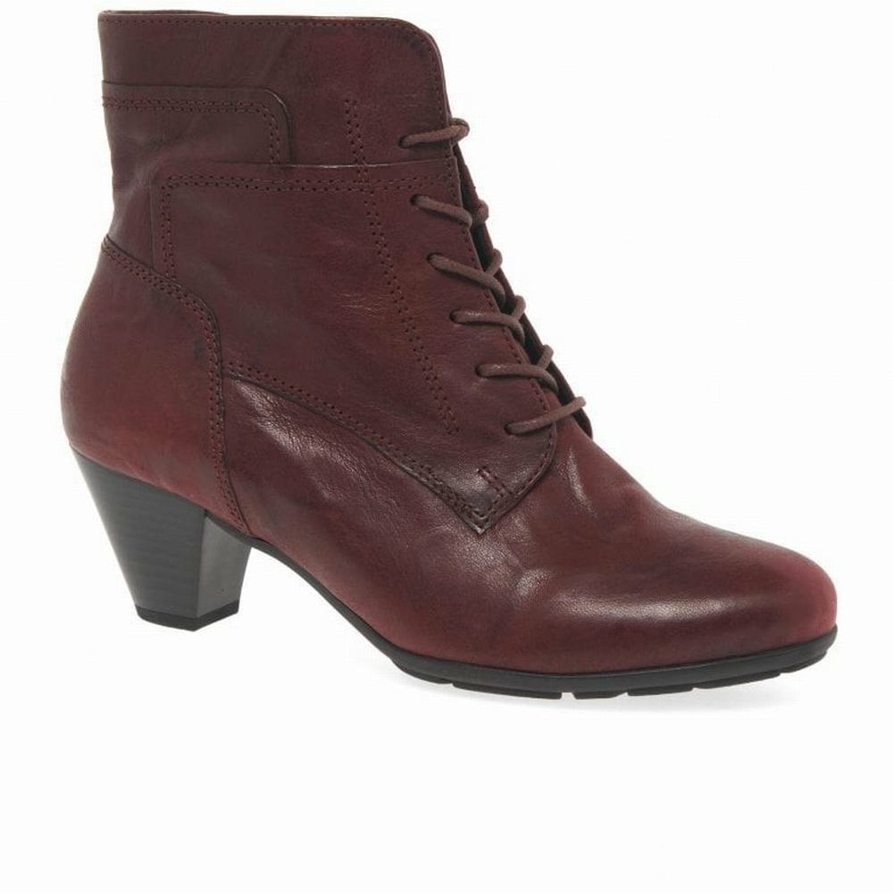 Bottines Gabor National Femme Rouge Foncé | VQJR-62053