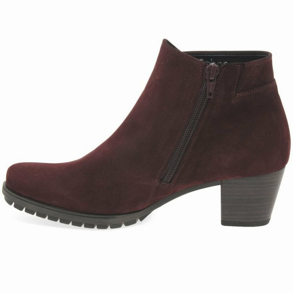 Bottines Gabor Olivetti Zip Fastening Femme Rouge Foncé | QWNM-28365