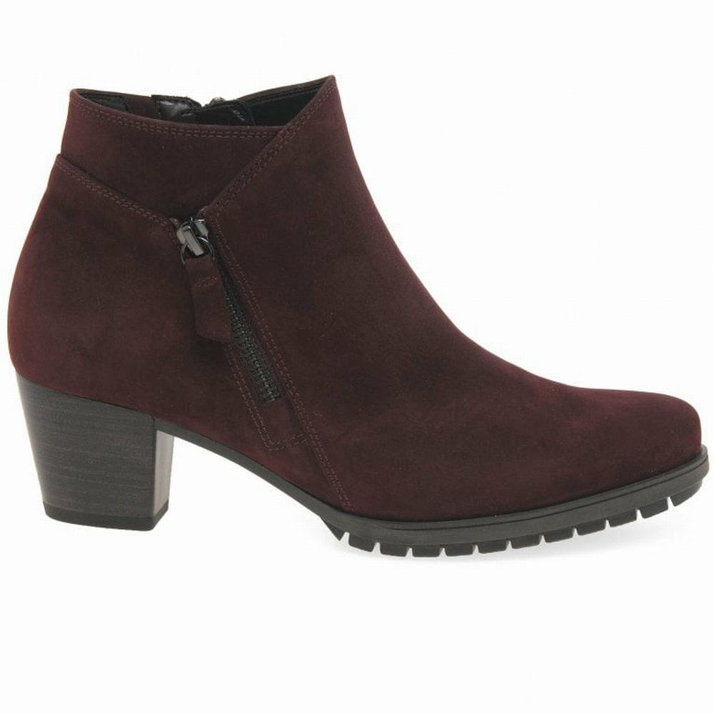 Bottines Gabor Olivetti Zip Fastening Femme Rouge Foncé | QWNM-28365