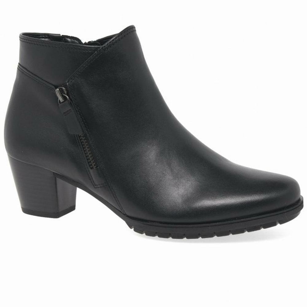 Bottines Gabor Olivetti Zip Fastening Femme Noir | CFBI-53710