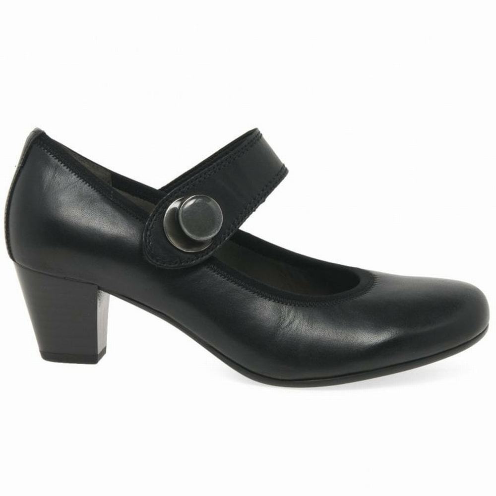 Chaussures Mary Jane Gabor Nola Court Femme Noir | HEYU-51768