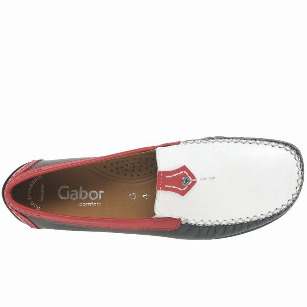 Chaussures Plates Gabor California Sporty Moccasins Femme Bleu Marine Multicolore | NAQG-82945