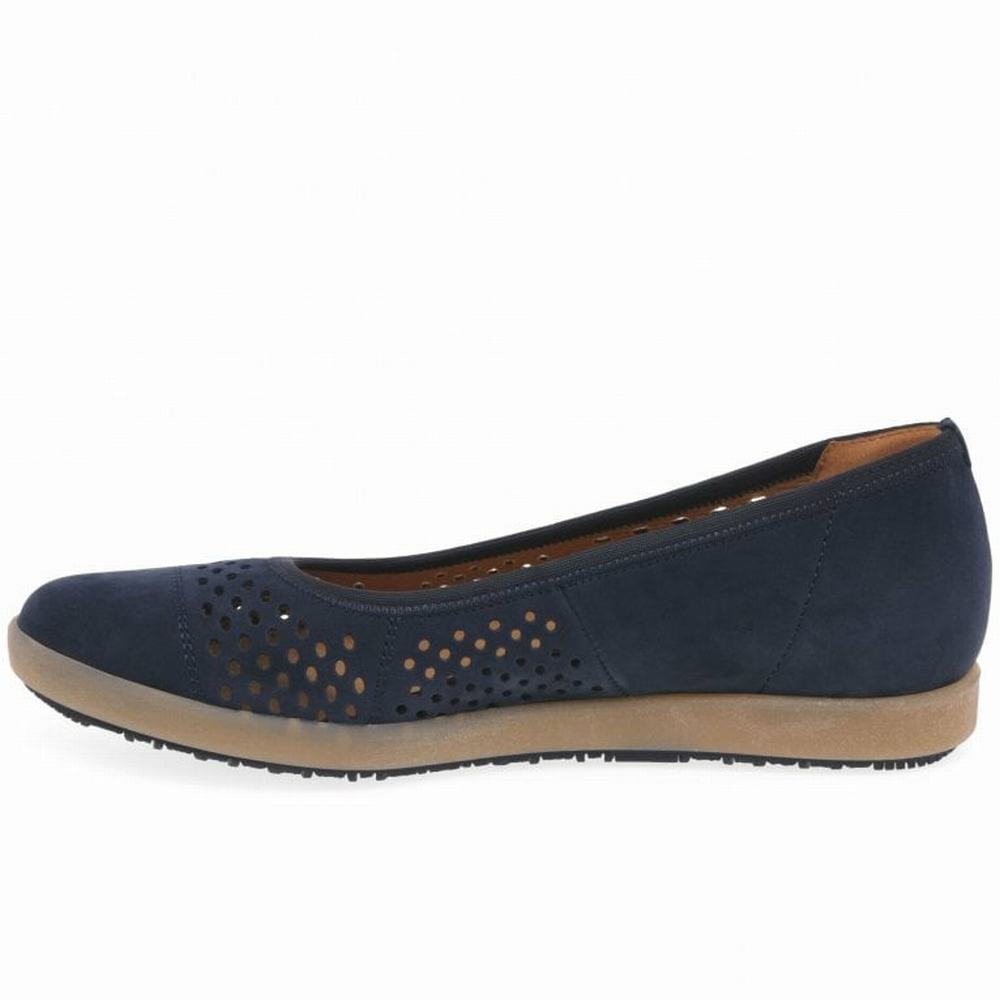 Chaussures Plates Gabor Pattie Punched Detail Casual Femme Bleu | FMSE-82514