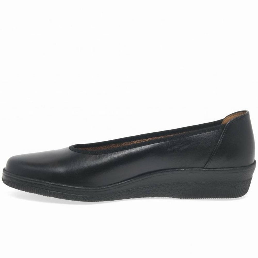 Chaussures Plates Gabor Piquet Wide Fit Ballerina Pumps Femme Noir | GMNL-67104