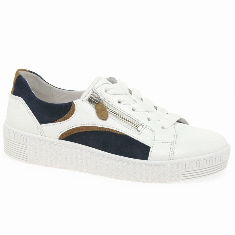 Chaussures de Sport Gabor Wemo Femme Blanche Bleu | BDOQ-74258