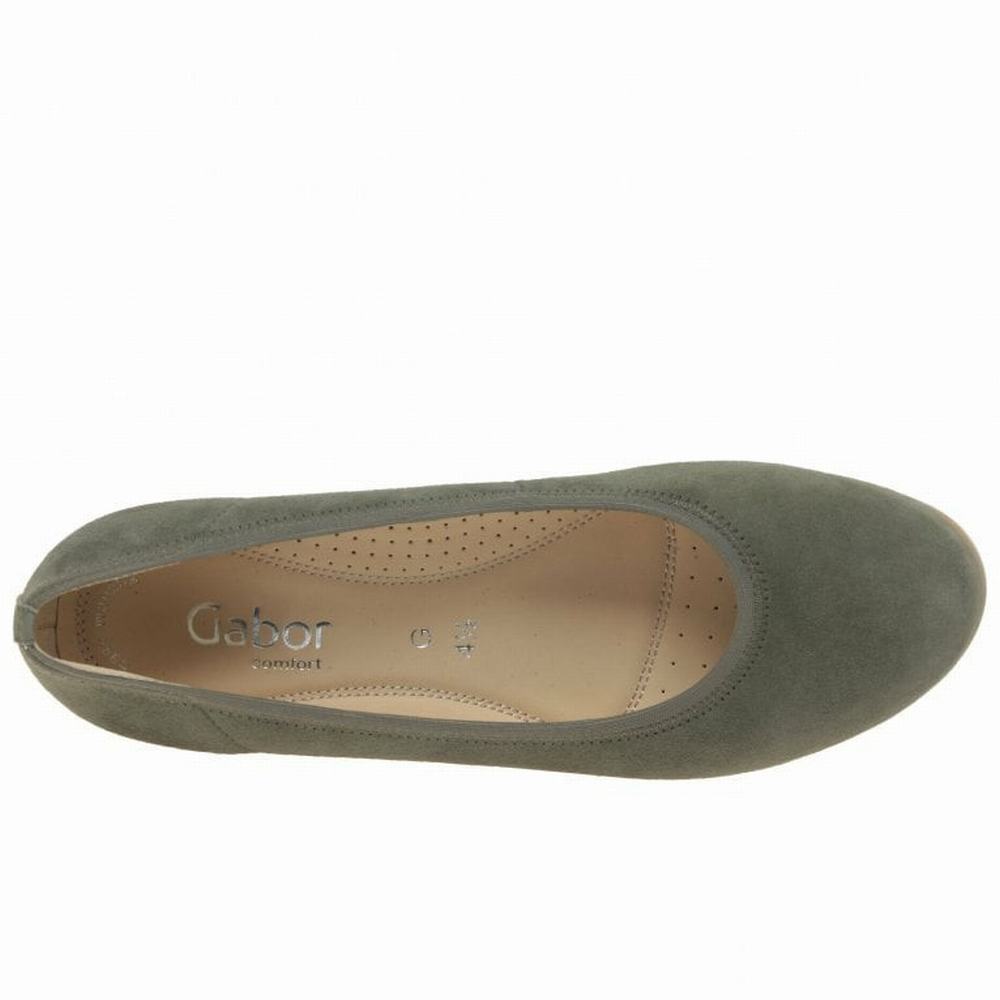 Compensées Gabor Epworth Low Wedge Heeled Femme Vert Olive | YDOI-25706