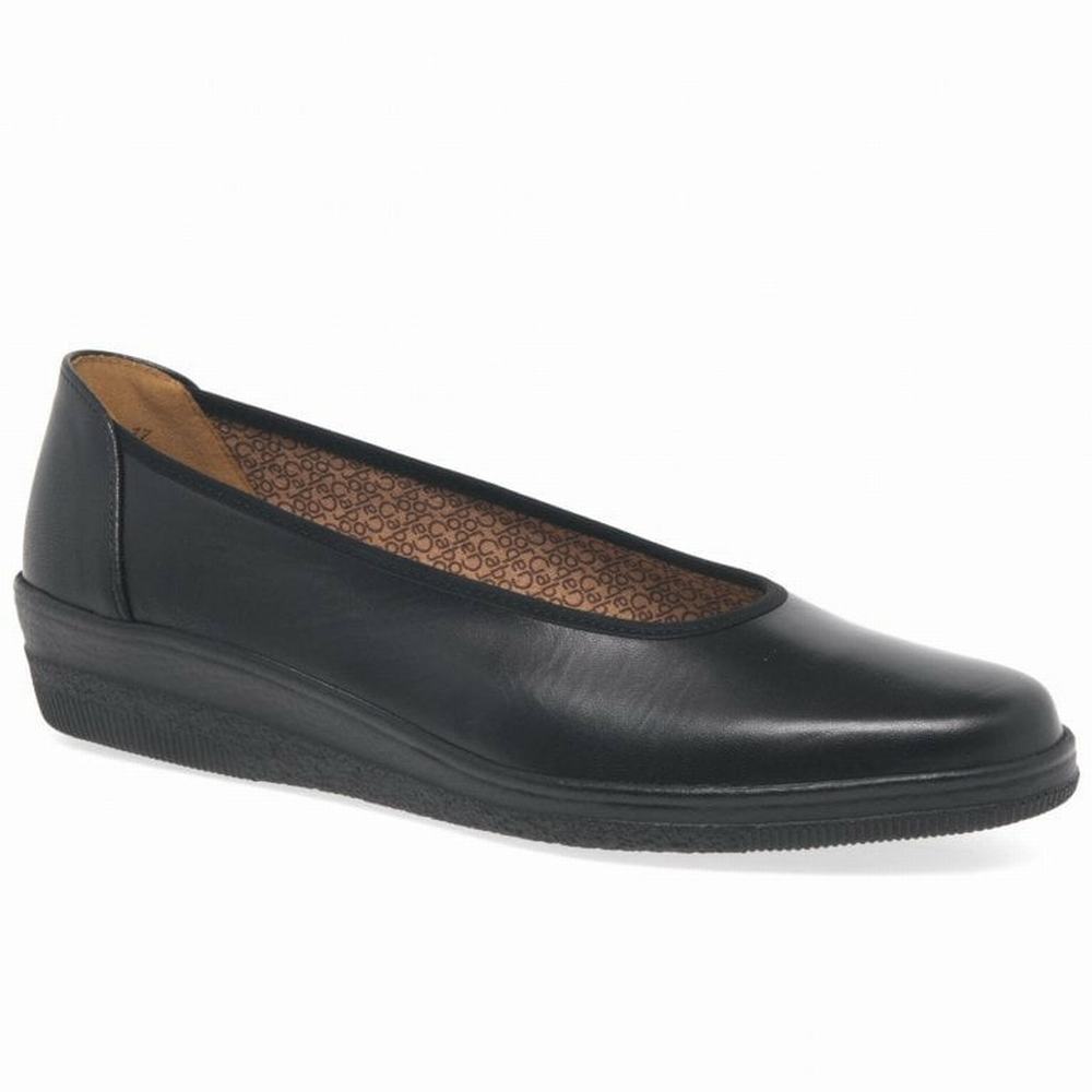 Compensées Gabor Piquet Wide Fit Ballerina Pumps Femme Noir | GBKX-12784