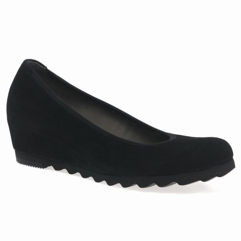 Compensées Gabor Request Modern Wedge Court Femme Noir | MVNW-97568