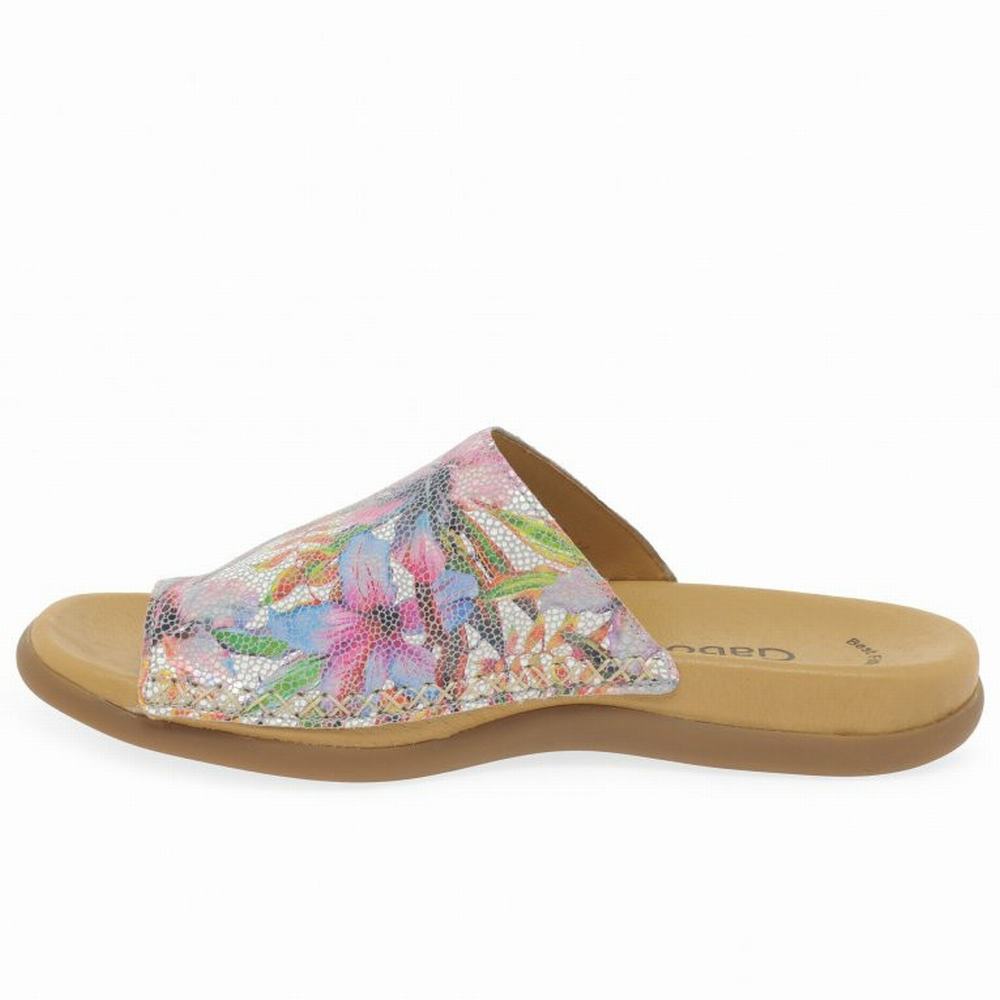 Mules Gabor Lanzarote Printed Toe Loop Femme Fleur | CVZU-06924