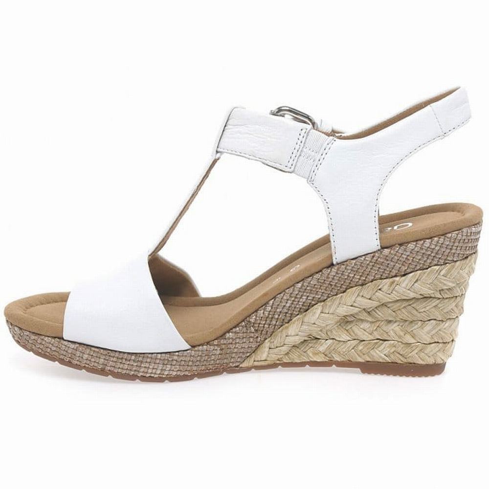 Sandale Compensée Gabor Karen Modern Femme Blanche | STIC-42538