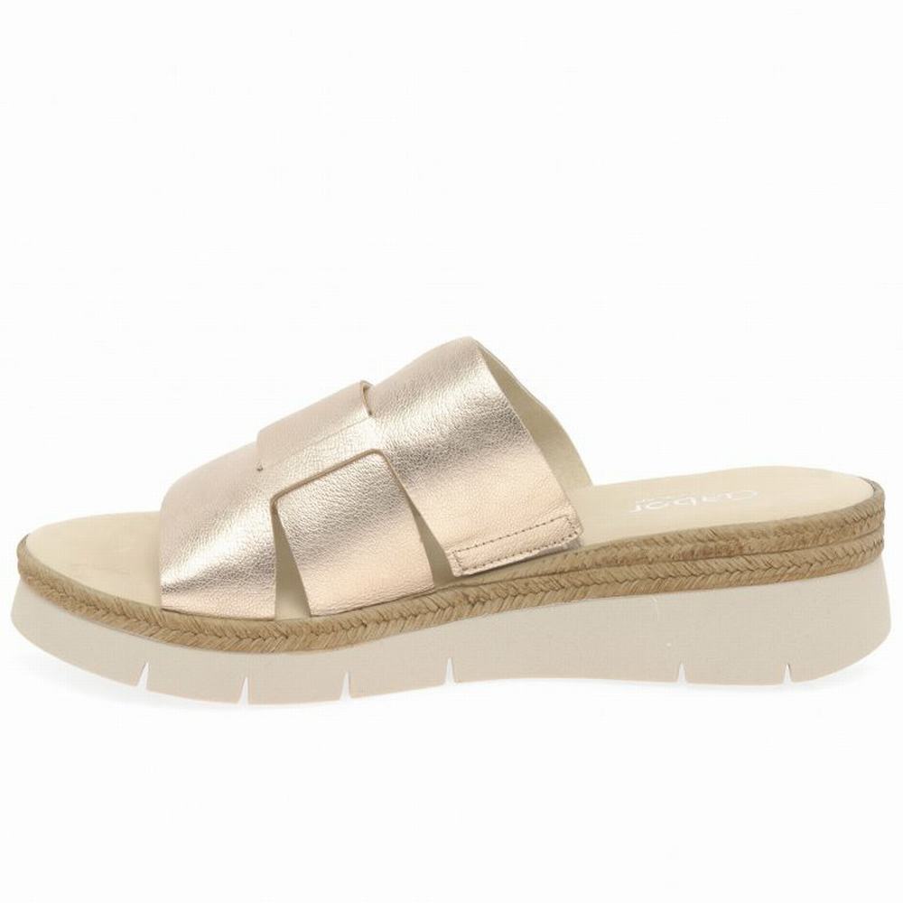 Sandale Compensée Gabor League Mule Femme Blanche | QXGB-24038