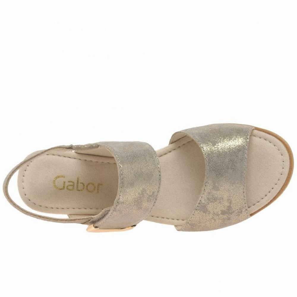 Sandale Compensée Gabor Porter Femme Metal | HDLS-86041