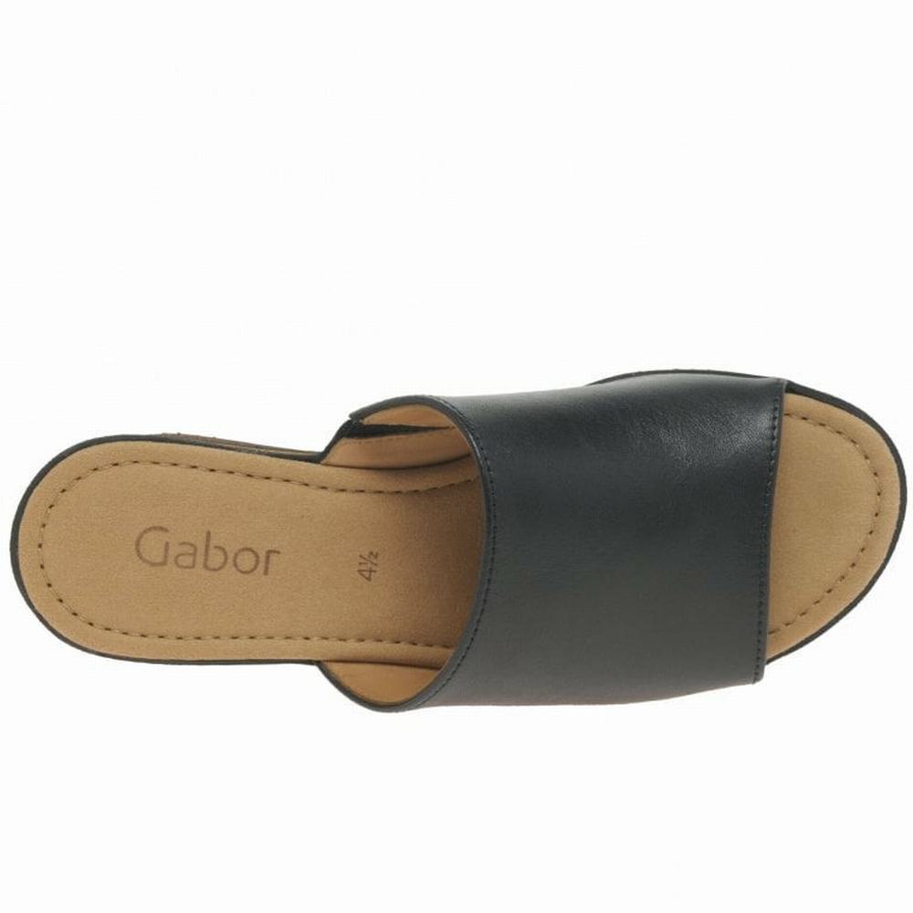 Sandale Compensée Gabor Trixie Femme Noir | KTQO-63081