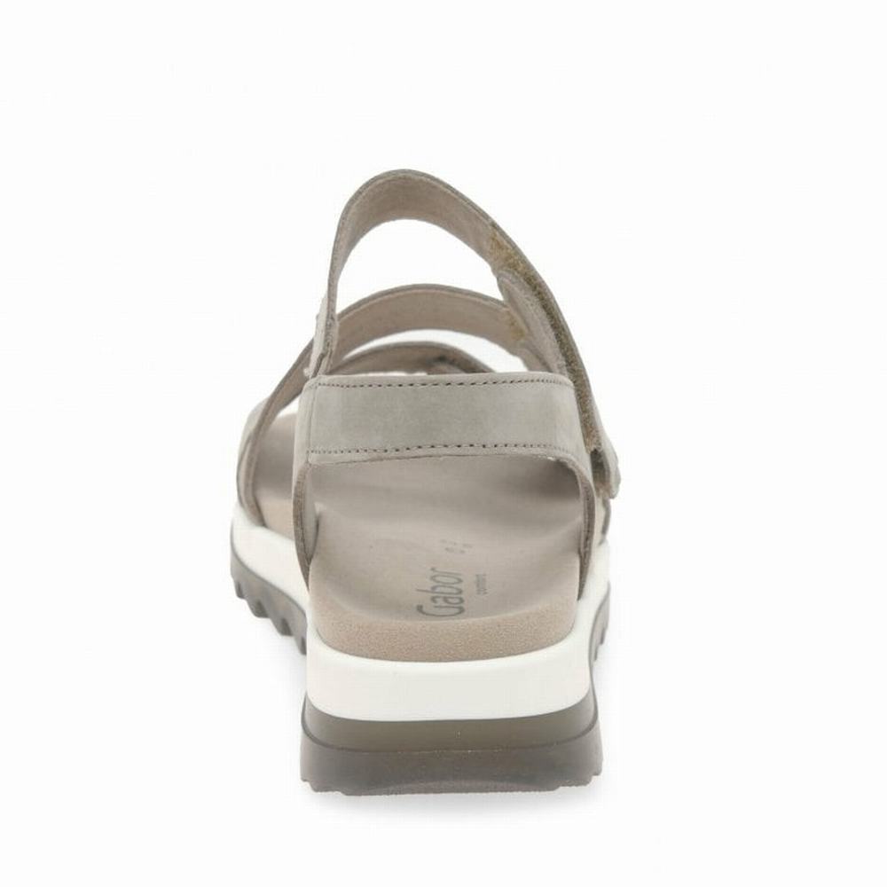 Sandale Compensée Gabor Verity Strappy Low Heeled Femme Beige | TRVH-59760