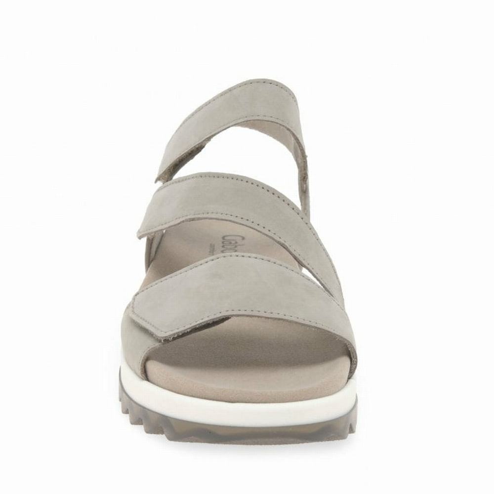 Sandale Compensée Gabor Verity Strappy Low Heeled Femme Beige | TRVH-59760