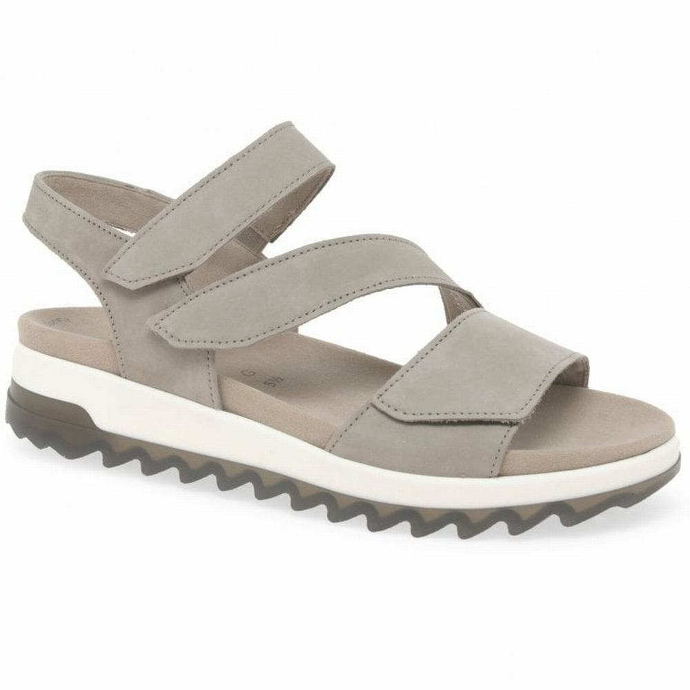 Sandale Compensée Gabor Verity Strappy Low Heeled Femme Beige | TRVH-59760