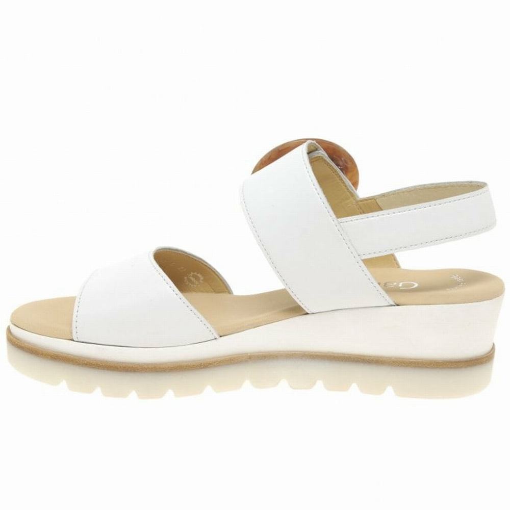 Sandale Compensée Gabor Yeo Femme Blanche | EYHK-86327