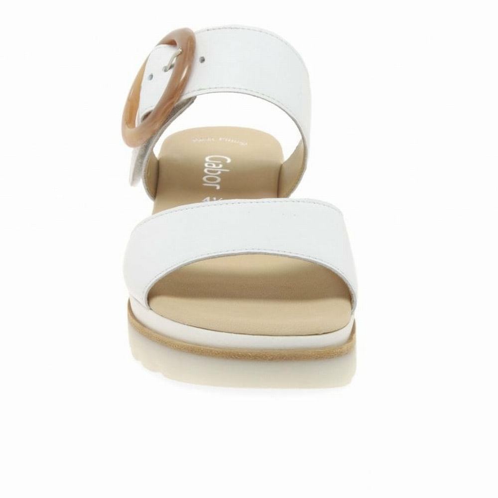 Sandale Compensée Gabor Yeo Femme Blanche | EYHK-86327