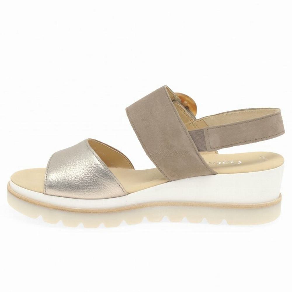 Sandale Compensée Gabor Yeo Femme Metal | AWNC-60784