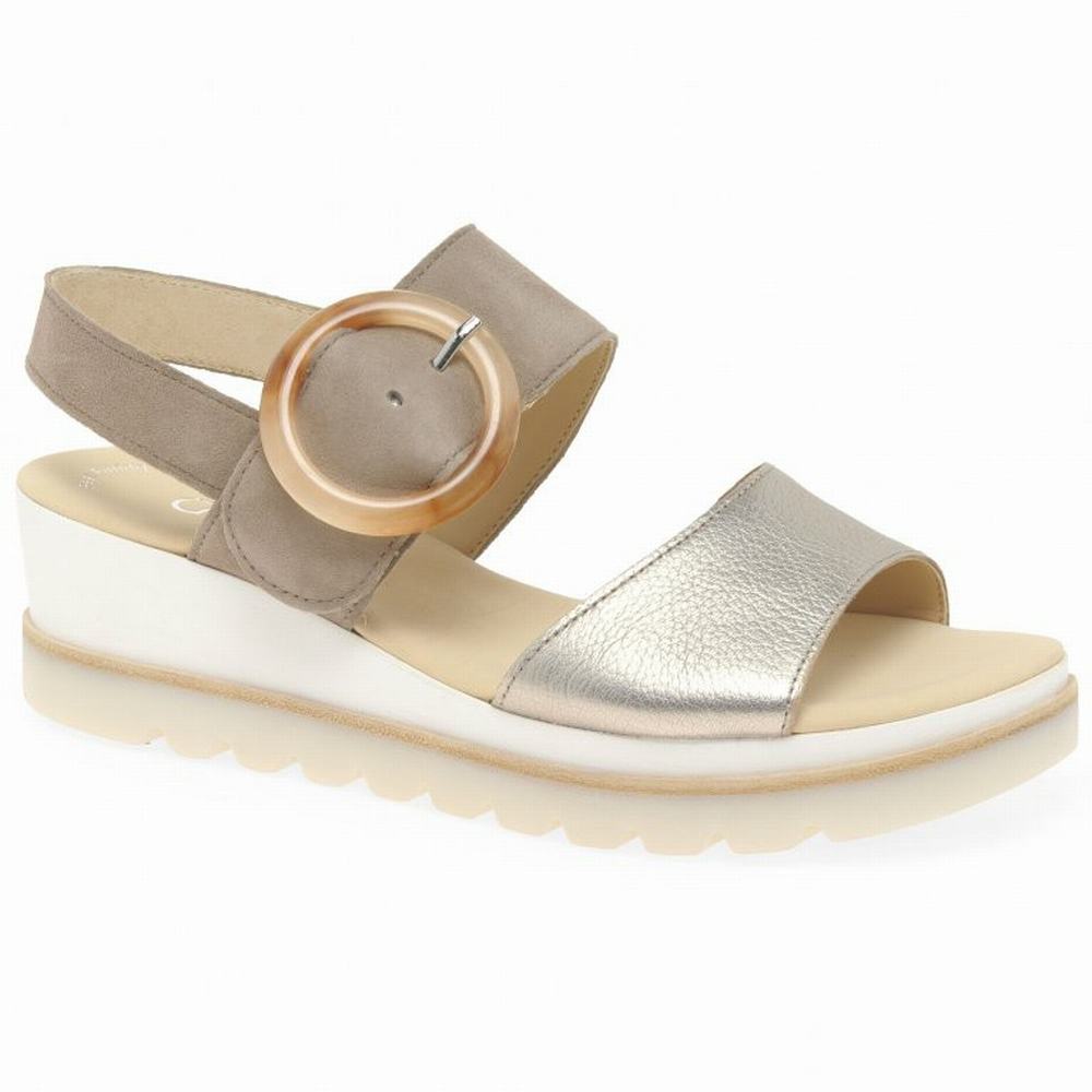 Sandale Compensée Gabor Yeo Femme Metal | AWNC-60784