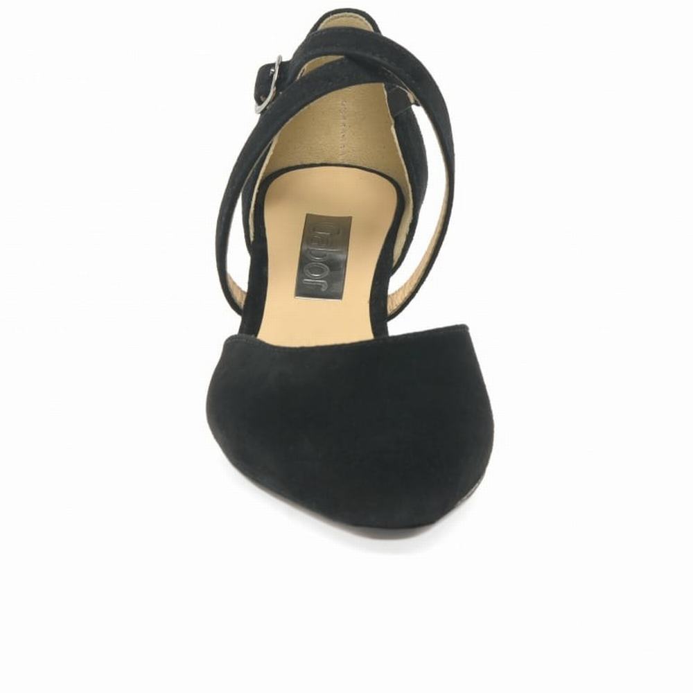 Talons Gabor Callow Modern Cross Strap Court Femme Noir | TKUX-48652