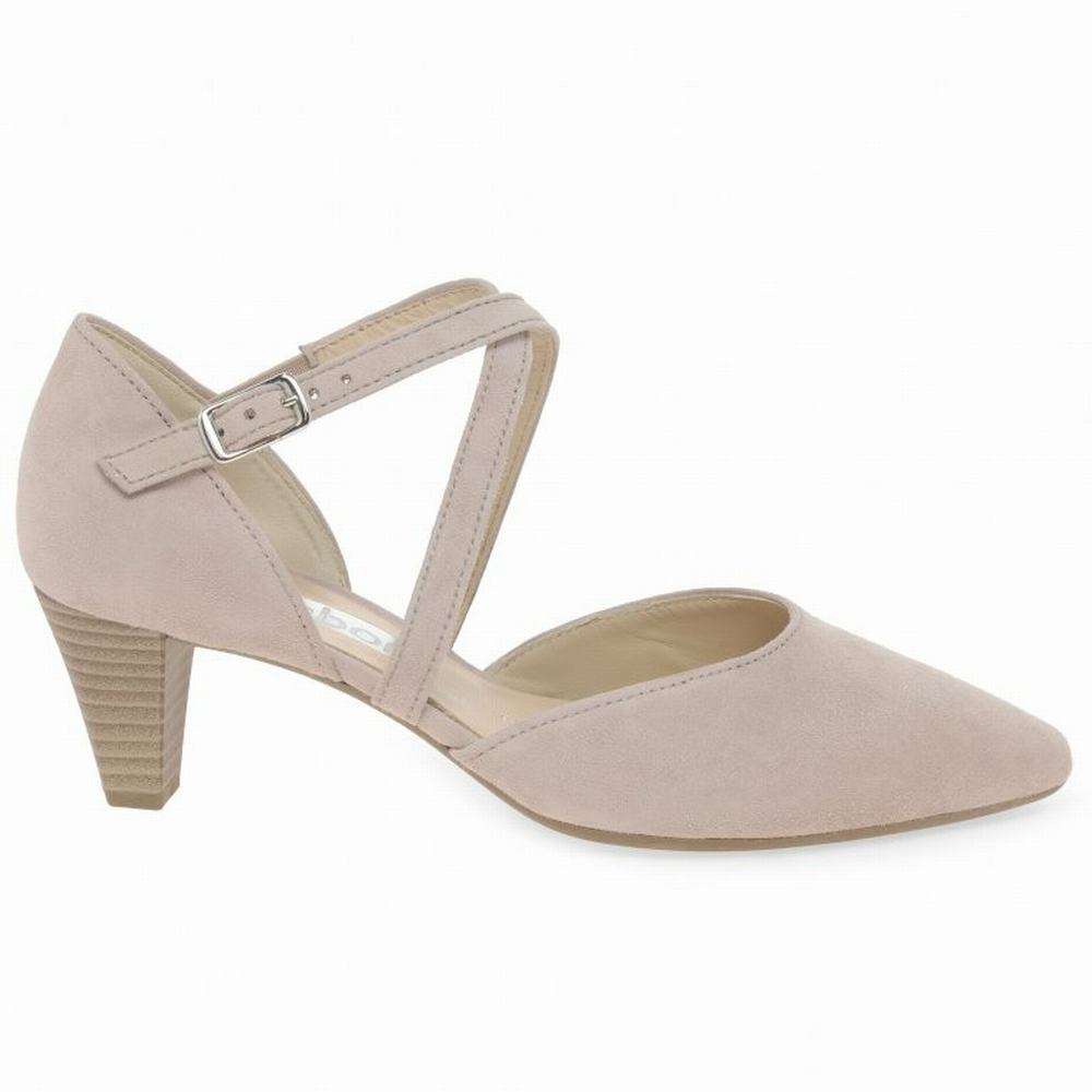 Talons Gabor Callow Modern Cross Strap Court Femme Rose | HGMP-46187