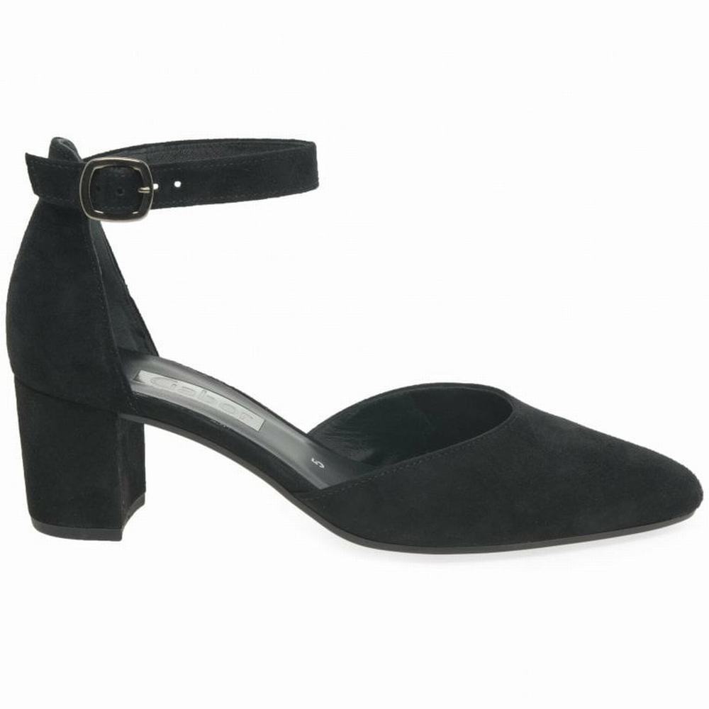 Talons Gabor Gala Open Court Femme Noir | AQHT-94725