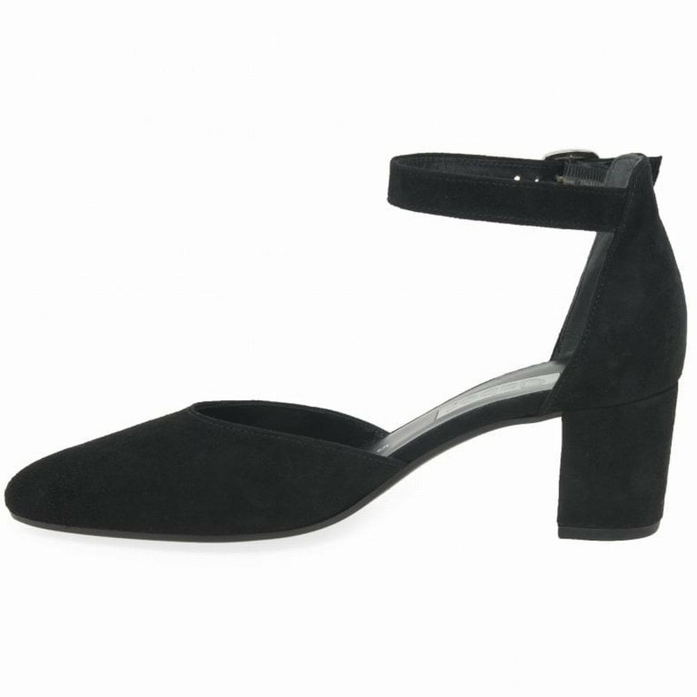 Talons Gabor Gala Open Court Femme Noir | AQHT-94725