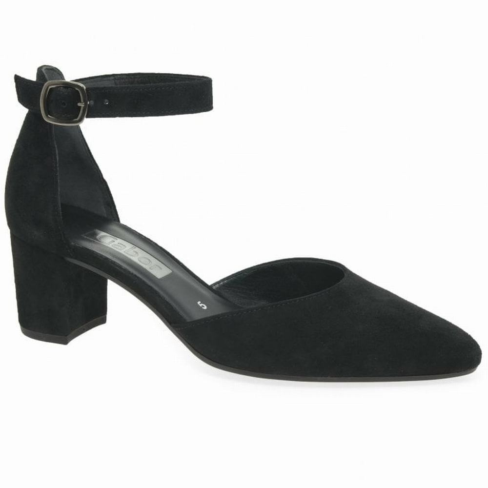 Talons Gabor Gala Open Court Femme Noir | AQHT-94725